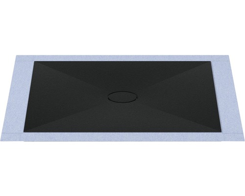 Zwarte douchebak met rechthoekige vorm