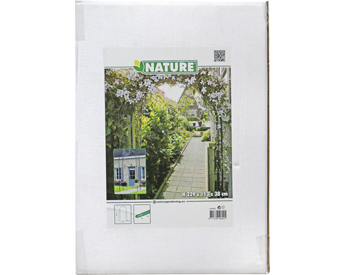 Verpakking van een tuinloofgang van Nature, hoogte 229 centimeter, breedte 113 centimeter, diepte 38 centimeter