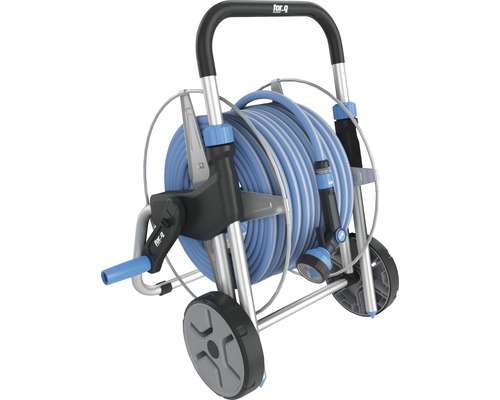 Tuinslangwagen met slang en spuitstuk