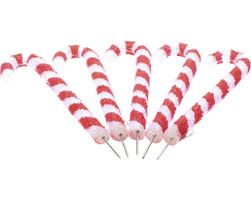 Vijf zuurstokken voor kerstdecoratie