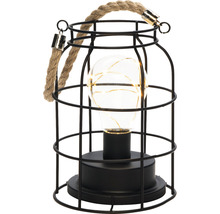Decoratieve kooilamp met gloeilamp en touwhandvat