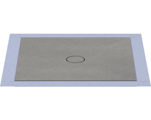 Rechthoekige douchebak met afvoer in het midden