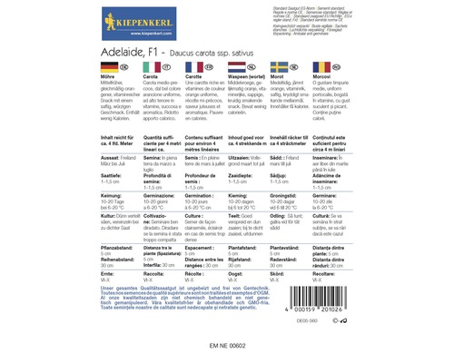 Zaadpakket Adelaide F1 wortel