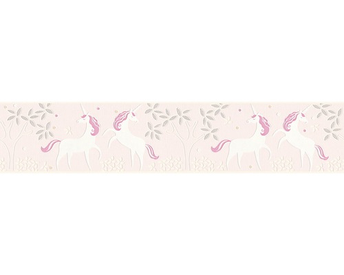 A.S. CRÉATION Behangrand vlies 36990-3 eenhoorn glitter crème/wit/roze 5 m x 13 cm