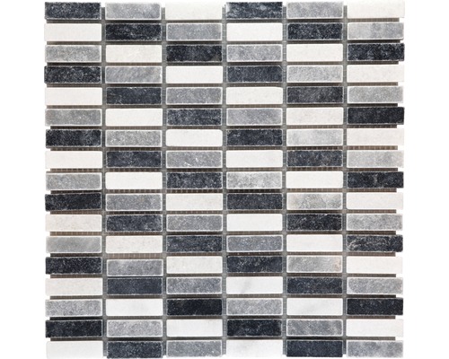Mozaïektegel natuursteen Atlas wit/grijs 30,5x30,5 cm