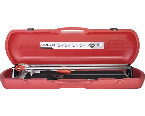 Open tegelzetter koffer met tegelsnijder