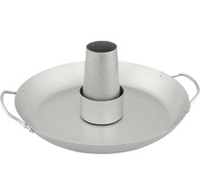 Metalen braadpan voor kip met handgrepen