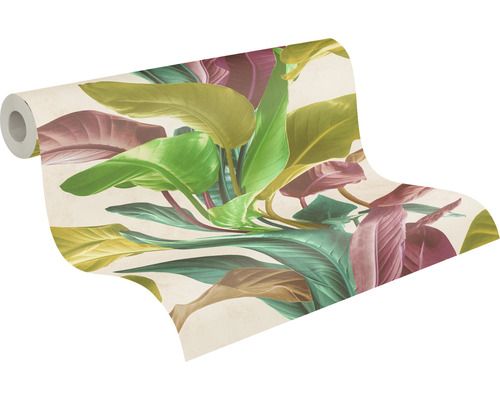 Behangrol met bladerenpatroon