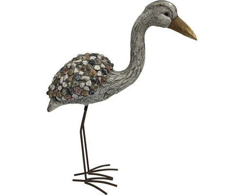 Decoratief reigerbeeld voor de tuin met steendecoratie