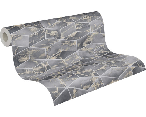 Rol behang met geometrisch kubuspatroon