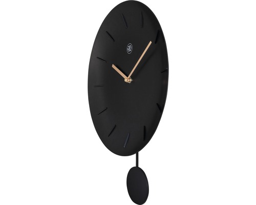Zwarte pendelklok met een eenvoudig ontwerp