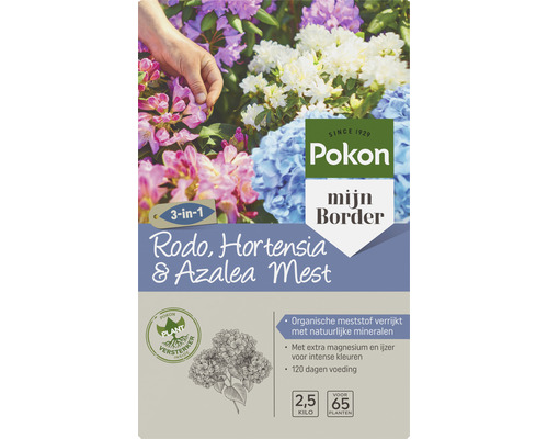 POKON Rodo, Hortensia & Azalea Mest 2,5 kg Pokon Rhododendron, Hortensia en Azalea meststof verpakking
