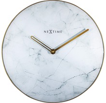 Nextime wandklok met marmerlook en gouden wijzers