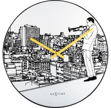 NEXTIME Wandklok trumpet city wit ø 40 cm