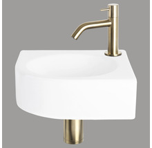 Witte wastafel met kraan