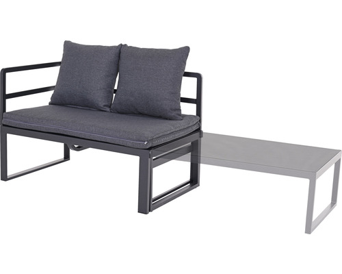 Tuinbank met kussens en tafel