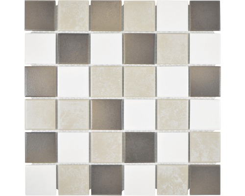 Mozaïektegel keramisch CD 218 beige/bruin 30,6x30,6 cm Vierkante mozaïektegel met steendecor