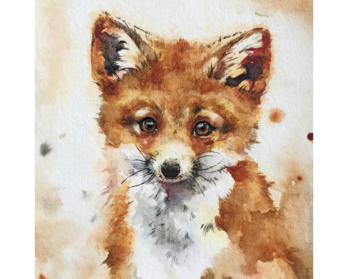 THE WALL Schilderij canvas Fox 30x30 cm