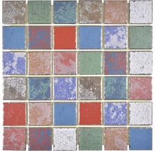 Mozaïektegel keramisch CD CUBIS blauw/groen/rood/wit 31,6x31,6 cm-thumb-0