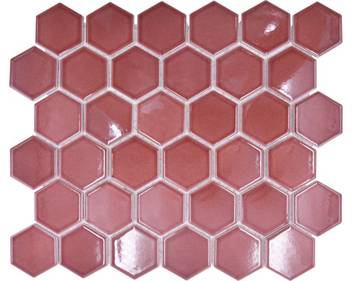 Mozaïektegel keramisch HX 540 rood 32,5x28,1 cm Mozaïektegels in zeshoekige vorm
