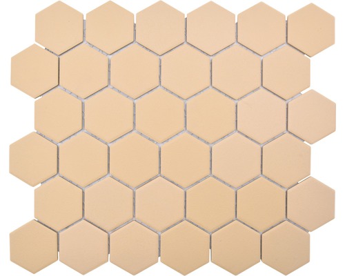 Mozaïektegel keramisch HX AT57 oranje 32,5x28,1 cm antislip Mozaïektegel met zeshoekige vorm
