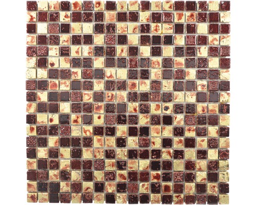 Mozaïektegel natuursteen XAM 67 goud/rood 30x30 cm