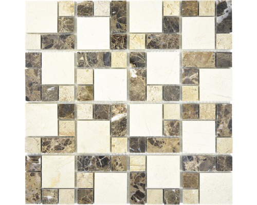 Natuursteen mozaïek XNM MC759 beige/bruin 30,5x30,5 cm Mozaïektegel met marmerlook