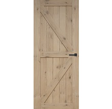 Houten deur met dwarsbalk en handgreep