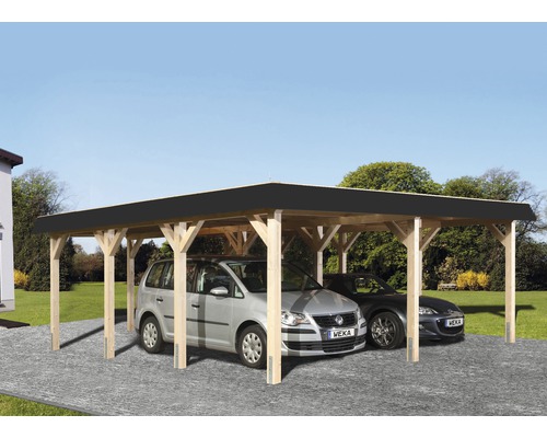 WEKA Dubbele carport 615 Gr.1 met plat dak 622x639 cm