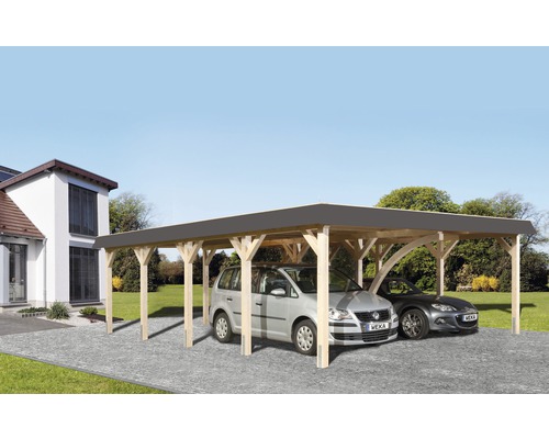 WEKA Dubbele carport 615 Gr.2 met plat dak 622x832 cm