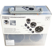 Diamantboor kronen set, 7-delig in transparante box