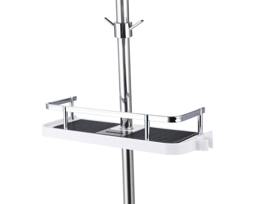 Douche rek met stang en opbergruimte voor douchebenodigdheden