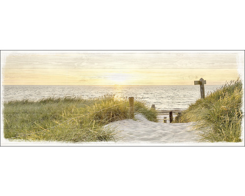 PURE LIVING Schilderij glas Beach View III 50x125 cm