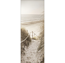 Decoratief canvas schilderij met een afbeelding van een pad naar het strand