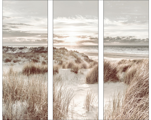 PURE LIVING Schilderij glas Beach At Sunrise I 30x80 cm