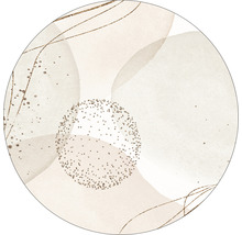 Abstract rond vloerkleed met stippen en lijnen