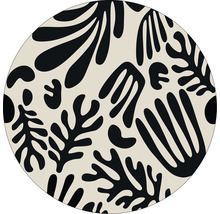 Rond vloerkleed met abstract plantenpatroon