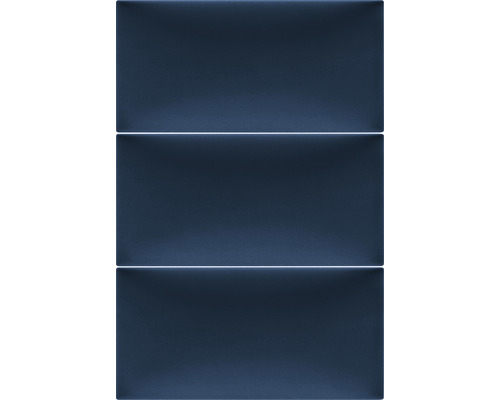 Drie blauwe keramische tegels