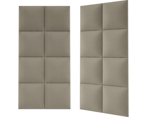 Twee geluidswerende panelen met vierkante bekleding.