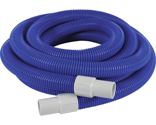Blauwe zwembadslang met witte aansluitingen