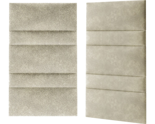 Twee beige wandpanelen met horizontale ribbelstructuur