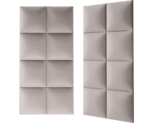 Twee geluidswerende panelen met vierkant patroon