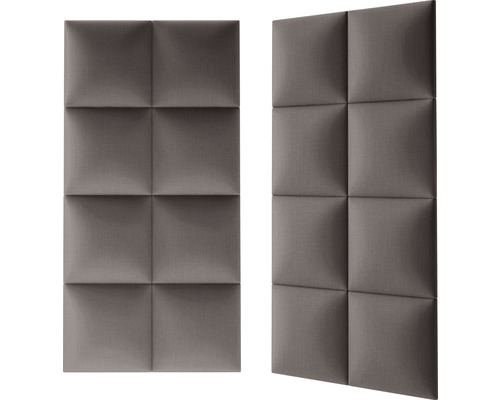 Twee geluidswerende panelen met vierkant patroon