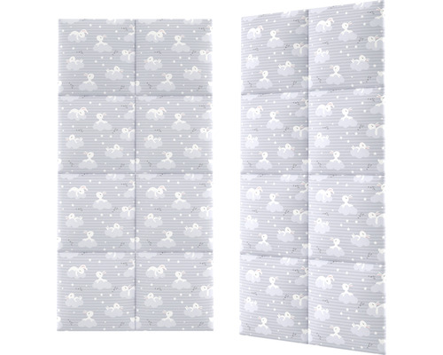 Twee geluidswerende panelen met konijnenpatroon