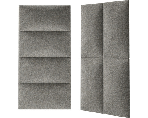 Twee grijze akoestische panelen voor wandmontage