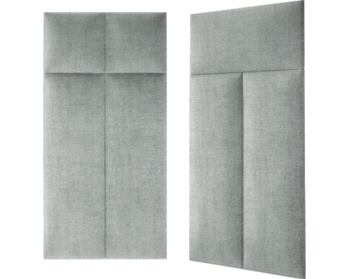 Twee grijze akoestische panelen voor wandmontage