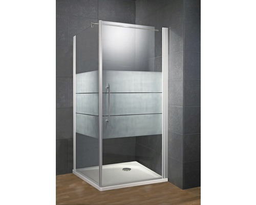 Vierkante douchecabine met gedeeltelijk matglas