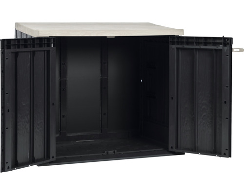 Geopende gereedschapskast voor buiten