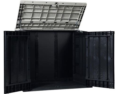 Geopende opbergbox voor tuingereedschap