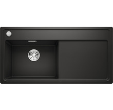 Zwarte gootsteen met afdruiprek